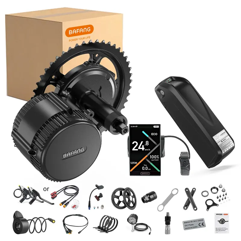 Bafang 250W 350W 500W Zestaw silnika 36V Mid Drive Zestawy do konwersji rowerów elektrycznych BBS01B BBS02B Silnik EBike 13Ah 24Ah Akumulator rowerowy