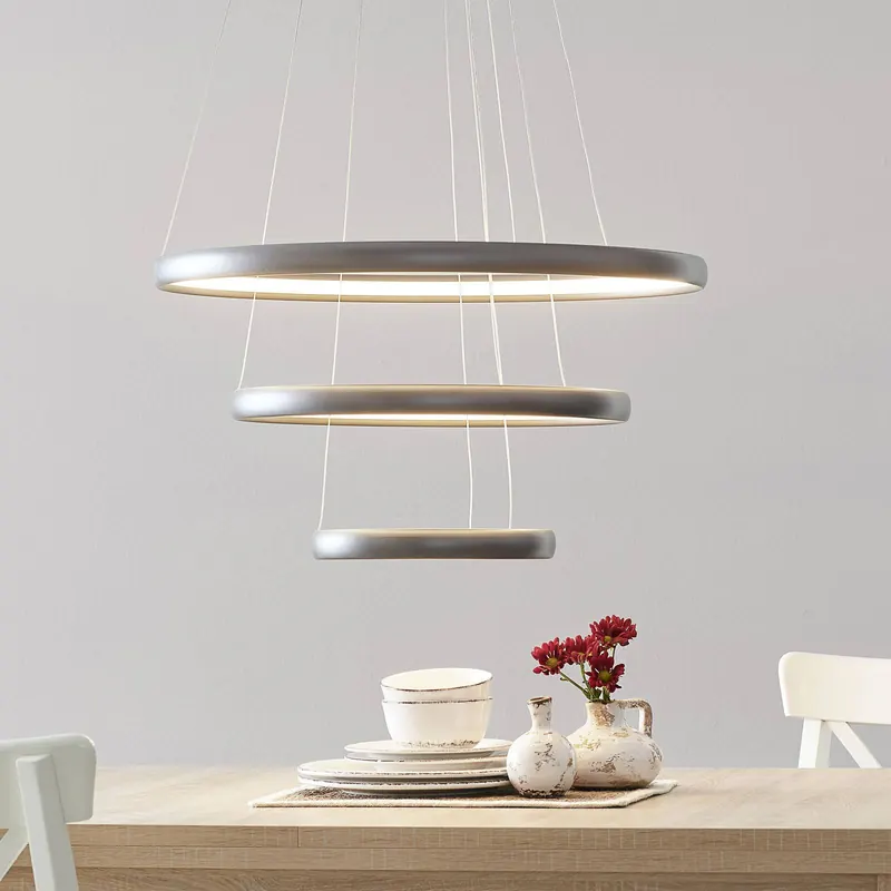 Lampa wisząca LED Trinity z aluminium, srebrna