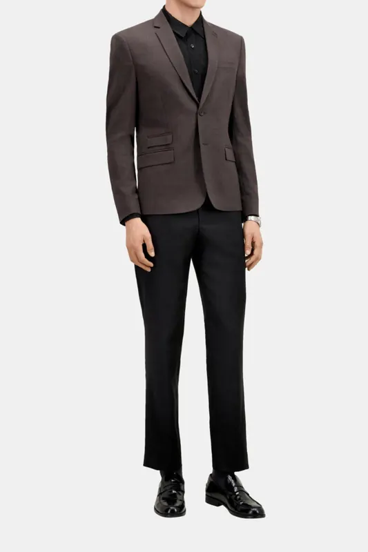 The Kooples Classic Suit Jacket With Hundredfold Pattern Brown/black Maat: 52 | Colberts Outlet | Heren | Zwart