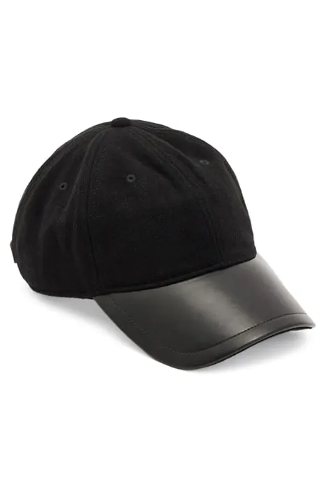 AllSaints Wool Leather Bb Cap Black Maat: OS | Hoeden Outlet | Dames | Zwart
