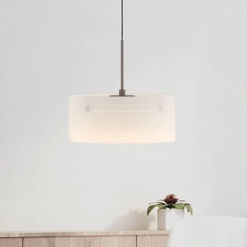 Żyrandol LED MARIKA, beżowo-biały, Ø 20 cm, szkło, ściemniany