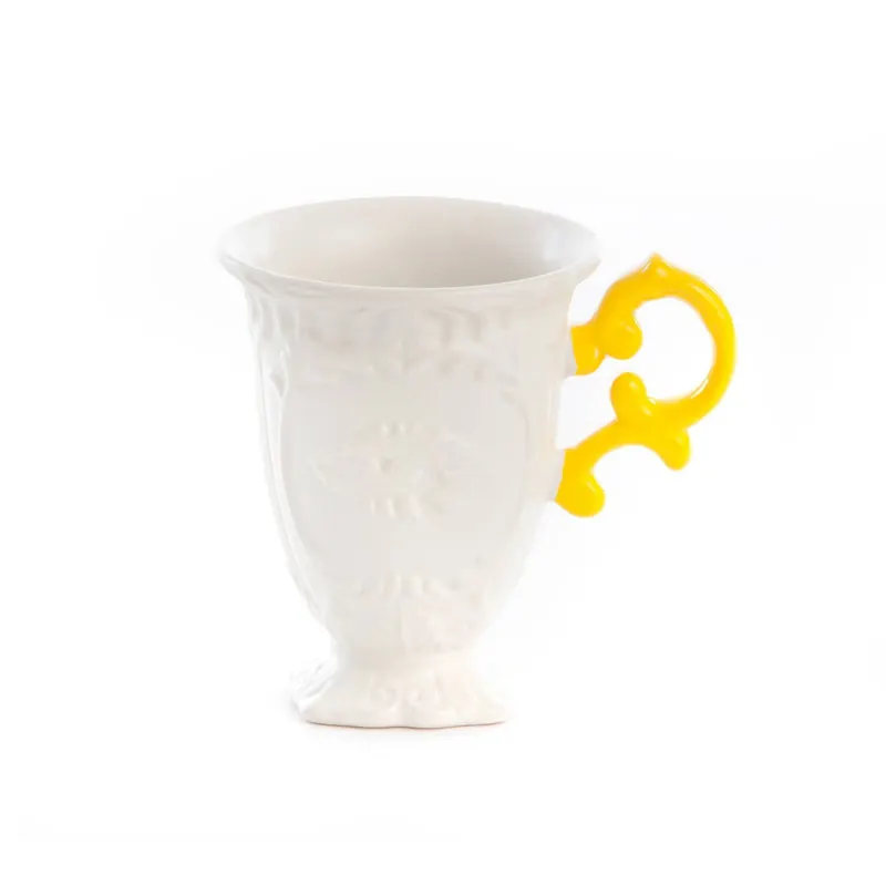 Kubek SELETTI I-Wares, biały/żółty, 300 ml, porcelana