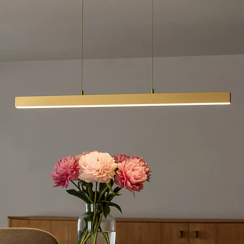 Żyrandol LED Vayana, długość 190 cm, kolor piaskowy, metal, CCT