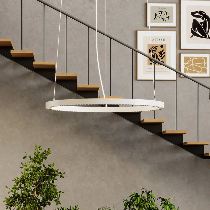 Żyrandol LED PERFORA PRO L, Ø 91 cm, biała, DALI, światło skierowane w górę/w
