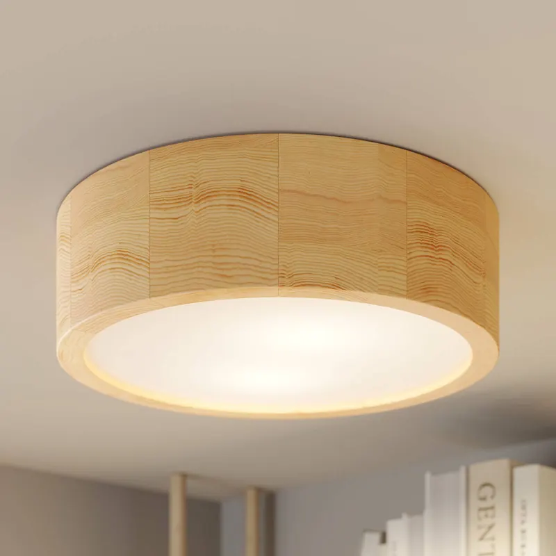 Lampa sufitowa Cleo, Ø 27,5 cm, 2-punktowa, drewno sosnowe, E27