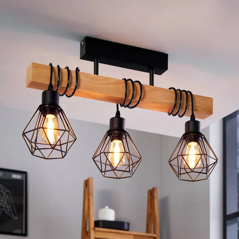 Lampa sufitowa Townshend 5 z 3 kloszami w kształcie klatek