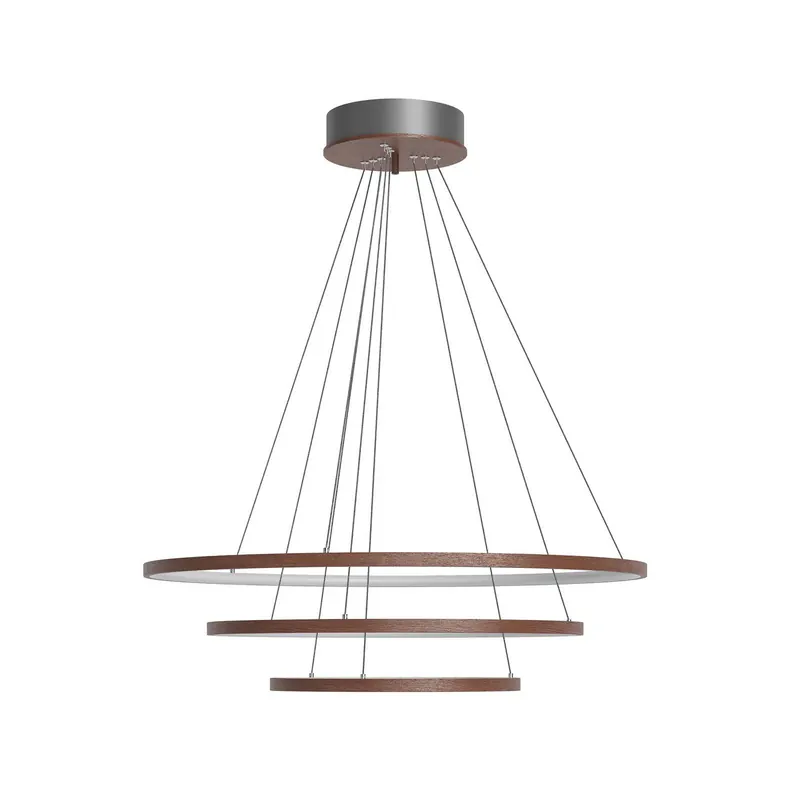 Lampa wisząca LED Trione marki By Rydens, orzech, Ø 80 cm, drewno