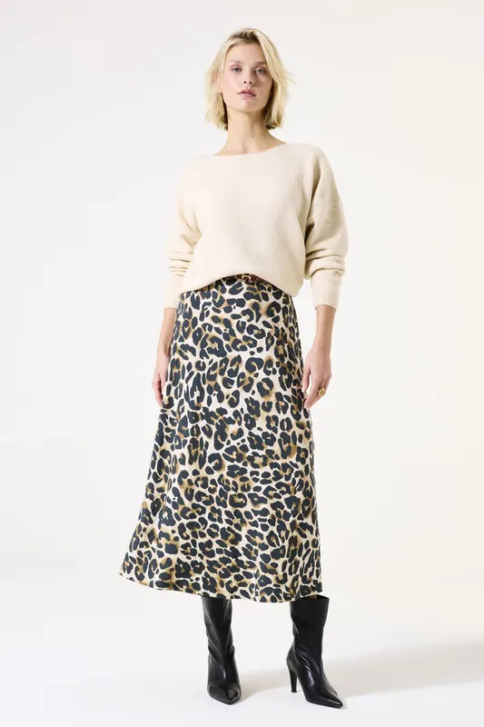 Garcia Ladies Skirt Almond Maat: L | Midi Rokken Outlet | Dames | Zwart