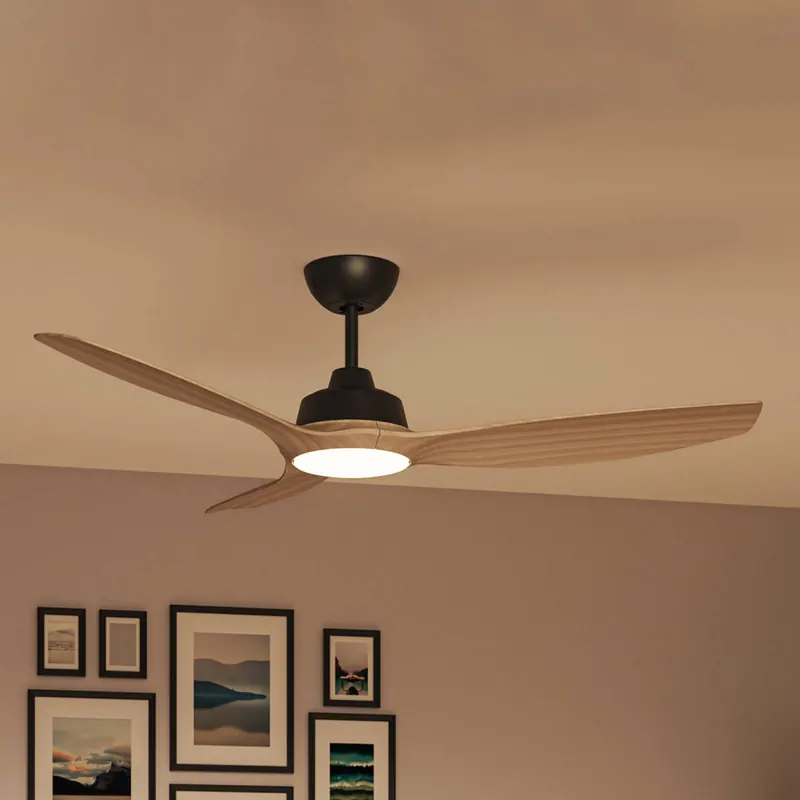 Wentylator LED Philips Olas, średnica 132 cm, drewno/czerń, CCT, DC
