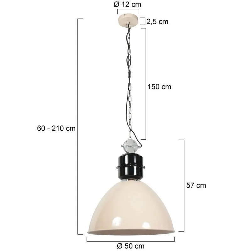 Lampa wisząca Frisk, kolor kremowy, Ø 50 cm, metal, E27