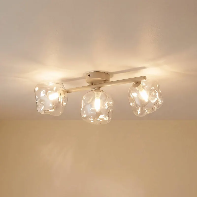 Lampa sufitowa Lava, 3-punktowa, długość 50 cm, kolor piaskowy/koniakowy, G9