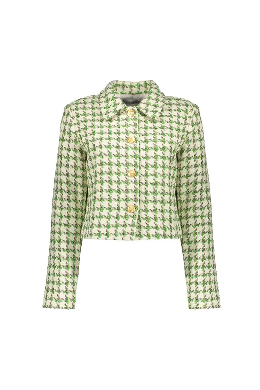 Geisha Jacket Tweed Off-white/green Maat: M | Blazers Outlet | Dames | Wit