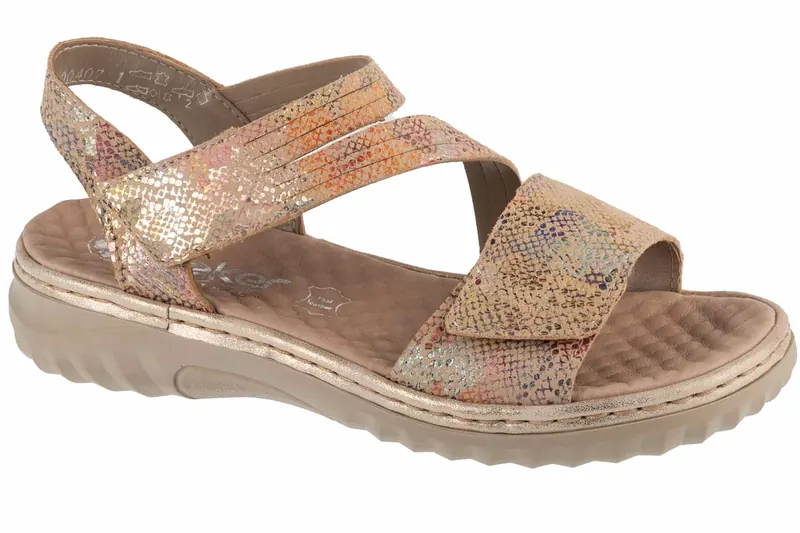 Rieker Sandals 60464-90, Damskie, Beżowe, sandały, nubuk, rozmiar: 38