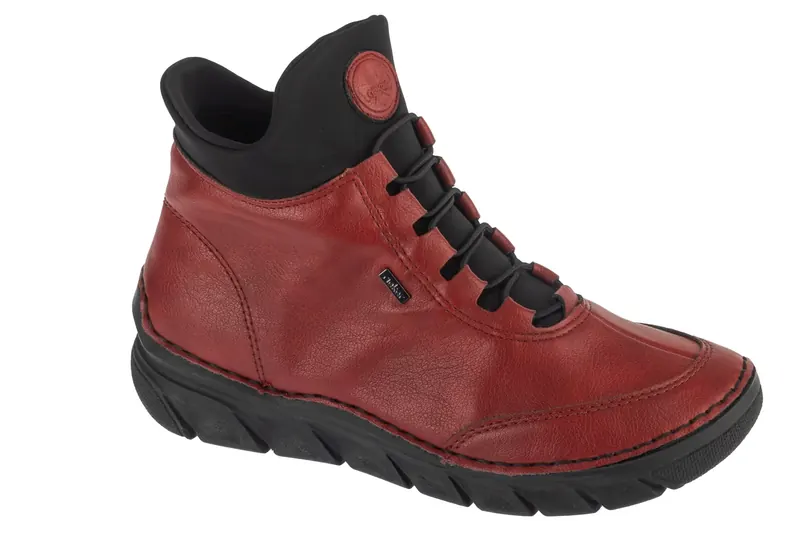 Rieker Booties 55069-35, Damskie, Czerwone, trzewiki, skóra syntetyczna, rozmiar: 37