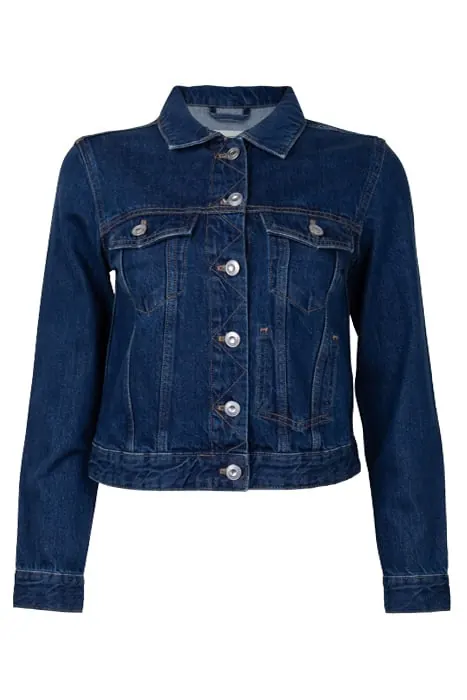 French Connection Denim Jacket Mid Blue Maat: XS | Spijkerjassen Outlet | Dames | Blauw