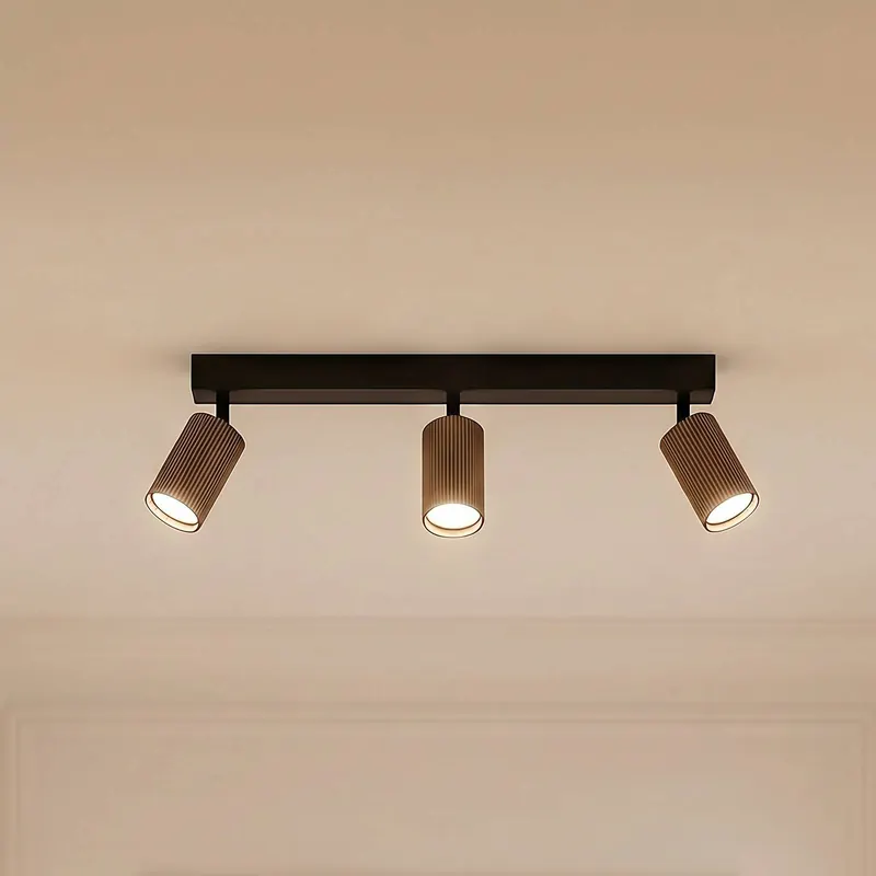 Reflektor sufitowy Tune, 3-punktowa, brązowy, metalowy, długość 66 cm