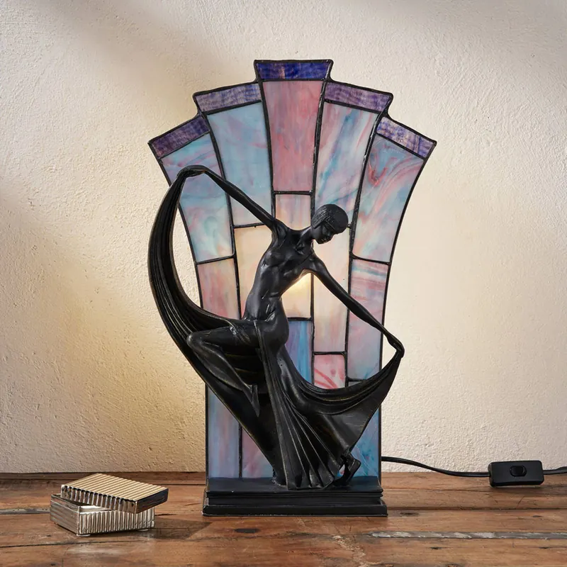 Efektowna lampa stołowa Flamina w stylu Tiffany