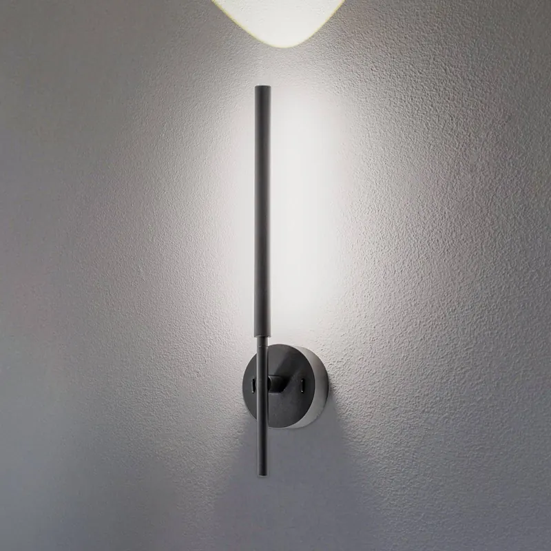 Kinkiet LED Focus czarny 46,5 cm metalowy 2-punktowa regulowana