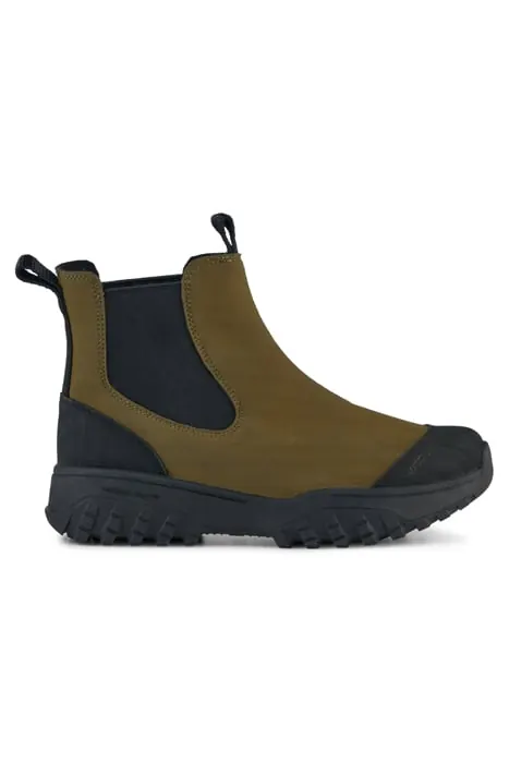 Woden Magda Rubber Track Boot Dark Olive/black Maat: 38 | Laarzen Outlet | Dames | Zwart
