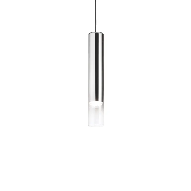 Żyrandol ideal lux, chromowany/przezroczysty, Ø 6 cm, szkło