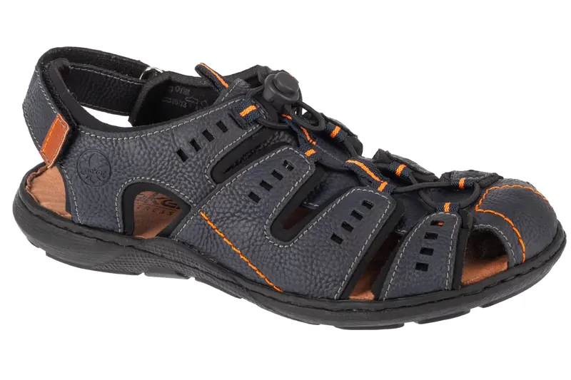Rieker Sandals 22021-14, Męskie, Niebieskie, sandały, skóra syntetyczna, rozmiar: 42