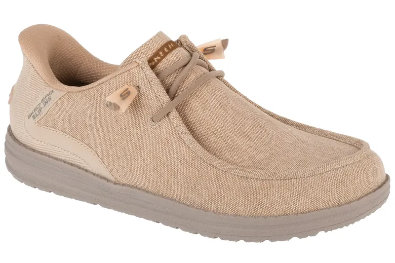Skechers Slip-Ins: Melson - Coronado 210959-TPE, Męskie, Beżowe, buty sneakers, tkanina, rozmiar: 41