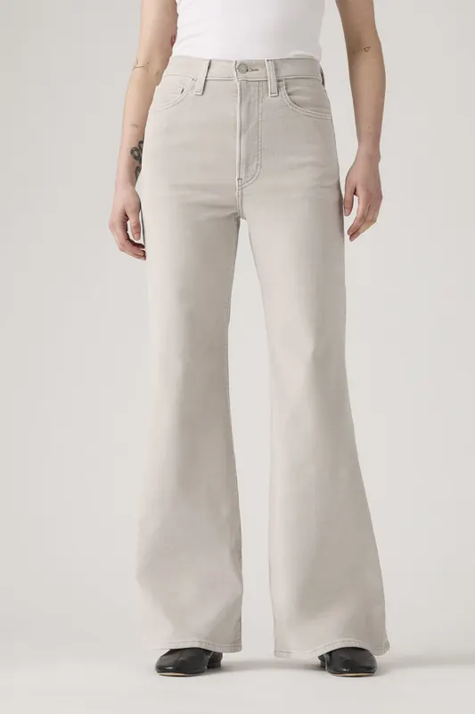 Levi's Ribcage Bells Chateau Gray Maat: W24L32 | Wijde Broeken Outlet | Dames | Grijs