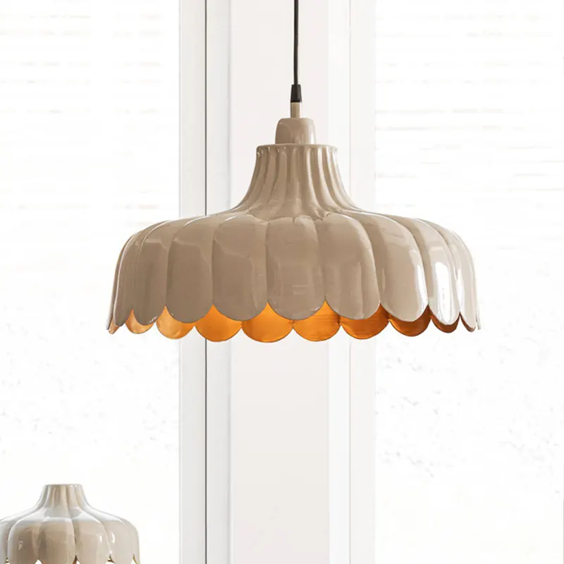 Lampa wisząca PR Home Wells, beżowy/złoty, Ø 43 cm, metal