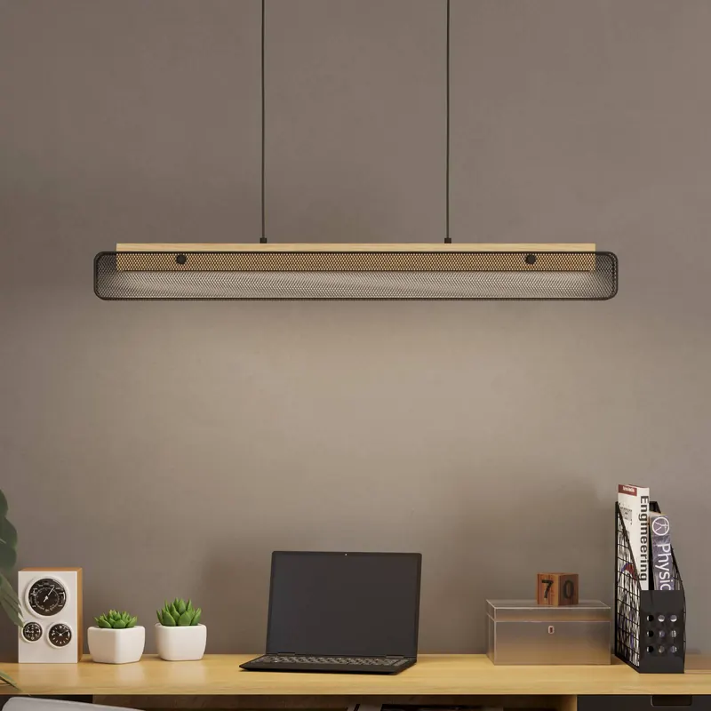 EGLO connect lampa wisząca LED Kokomo-Z, czarny, drewno, stal