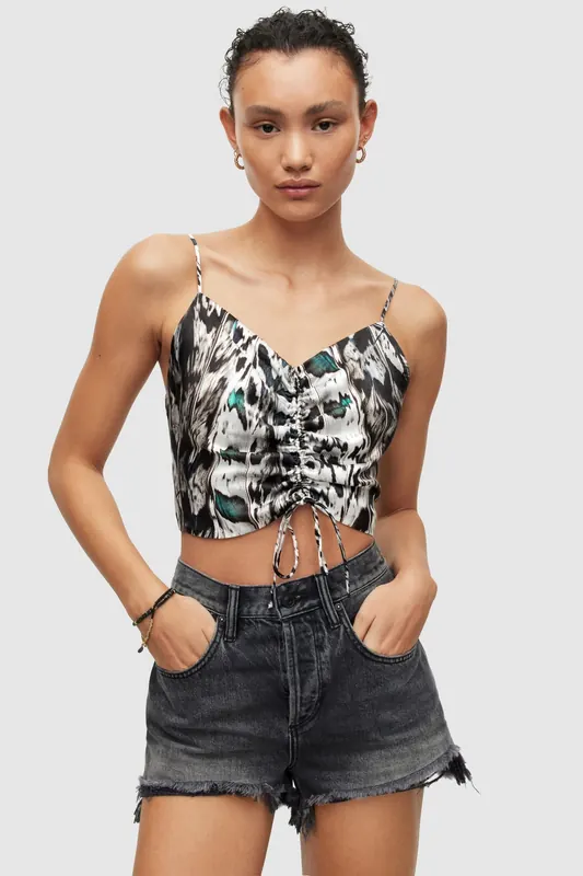 AllSaints Alexia Ines Top White Mono Maat: 6 | Mouwloze Tops Outlet | Dames | Wit