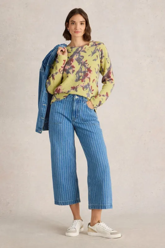 White Stuff Tia Wide Leg Crop Jean Denim Multi Maat: 12 REGULAR | Jeans Outlet | Dames | Blauw