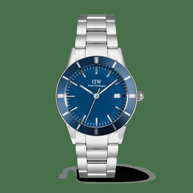 Daniel Wellington DW Watch Iconic Paradigma Link Blue Enamel 40mm MIC Silver