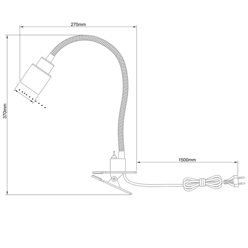 Lampa stołowa z klipsem Andres elastyczna nikiel