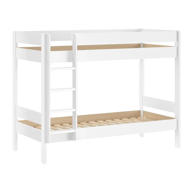 Białe piętrowe łóżko dziecięce ze stelażem 90x200 cm Primo – Vipack