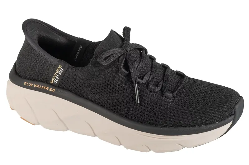 Skechers Slip-Ins: D'lux Walker 2.0 - Thrill Movement 150105-BKTN, Damskie, Czarne, buty sneakers, tkanina, rozmiar: 36