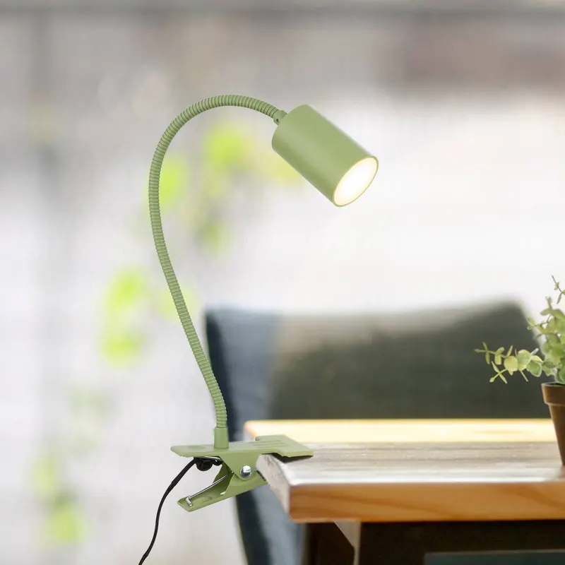 Lampa z klipsem LED Fleks, zielona, elastyczna, metalowa