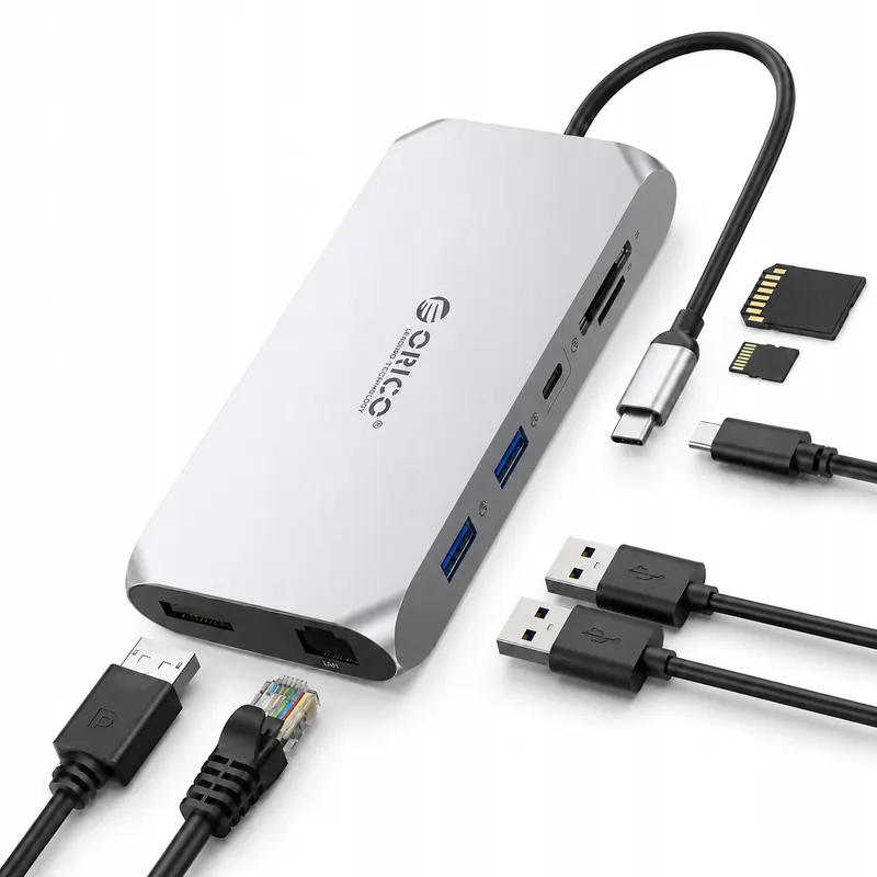 Stacja dokująca Usb- C Orico Xcr 12w1 2x Usb- A 3. 1 1x Usb- A 2. 0 1x C