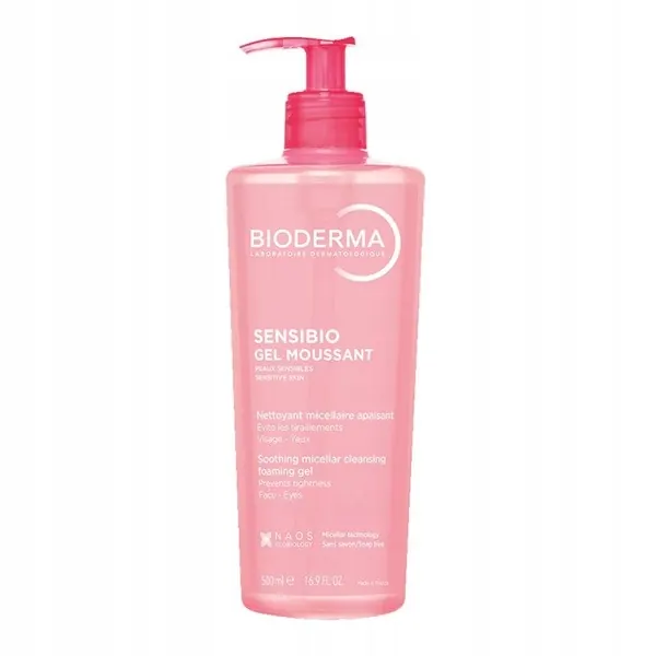 Bioderma Sensibio Gel, łagodzący żel micelarny, oczyszczanie twarzy, 500 ml