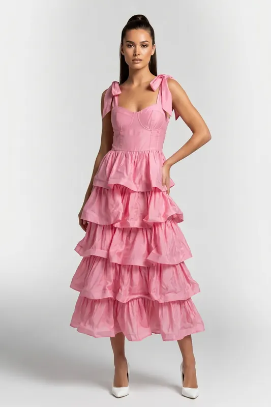& Other Stories Eyeris Dress Solid Pink Maat: 36 | Maxi Jurken Outlet | Dames | Roze