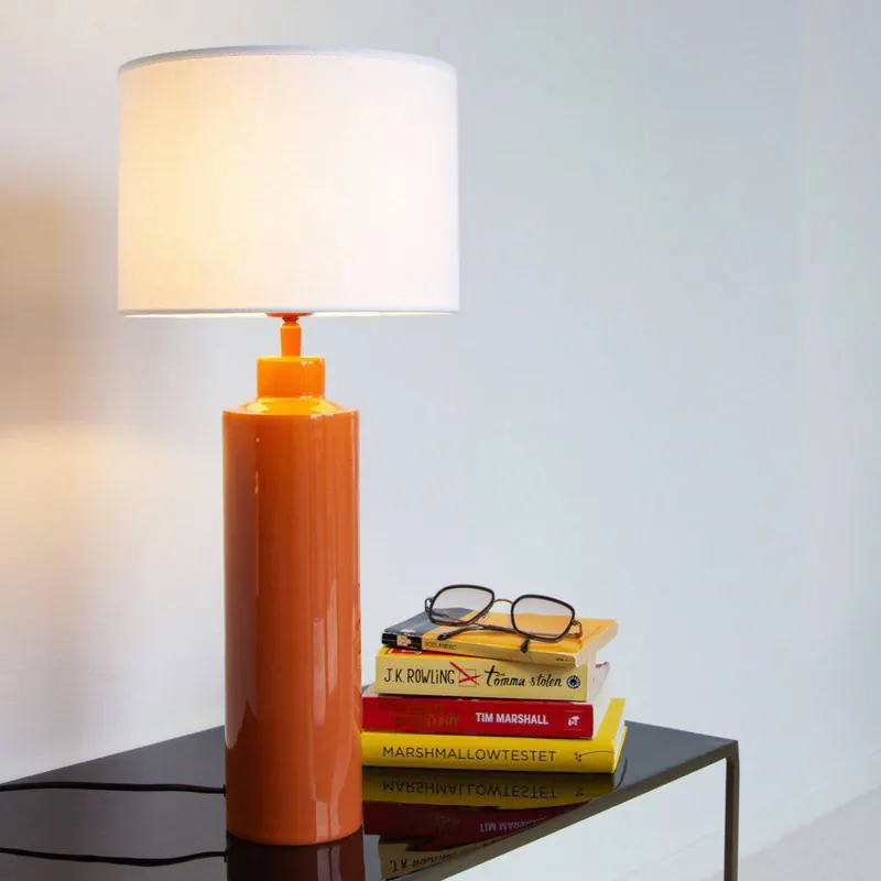 PR Home Lampa stołowa Solo, pomarańczowo-biała, wysokość 65 cm