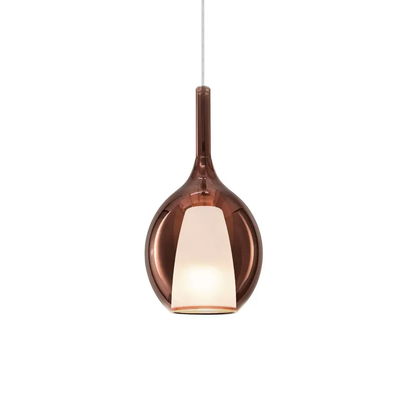 Ideal Lux Lampa wisząca Kalique 2, kolor miedziany, Ø 18 cm