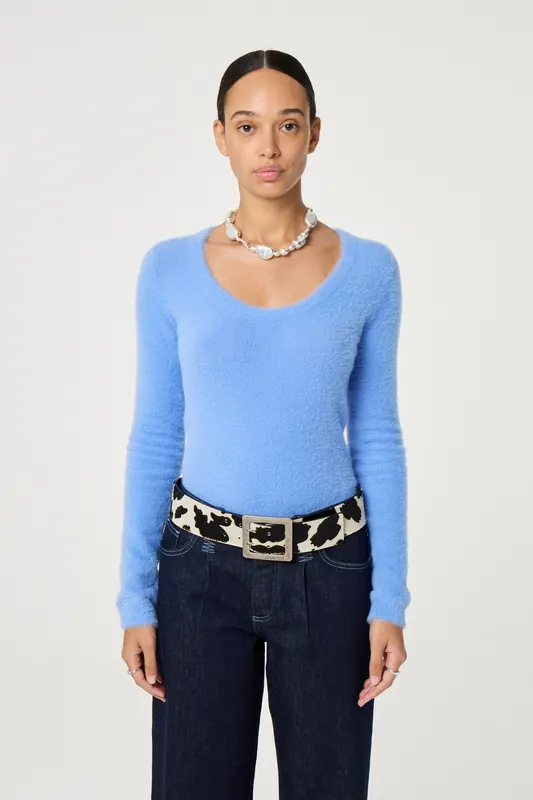 Fabienne Chapot Bold Cow Belt Cosy White/black Maat: 95 | Riemen Outlet | Dames | Wit