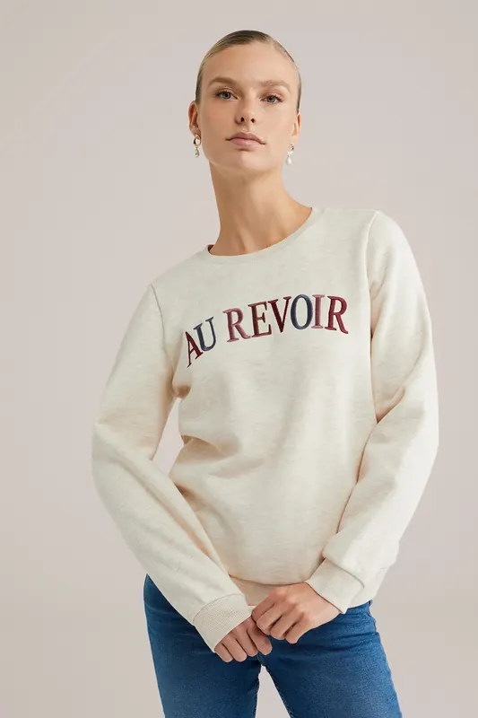 We Fashion Sweater Beige Maat: XS | Longsleeves Outlet | Dames | Beige