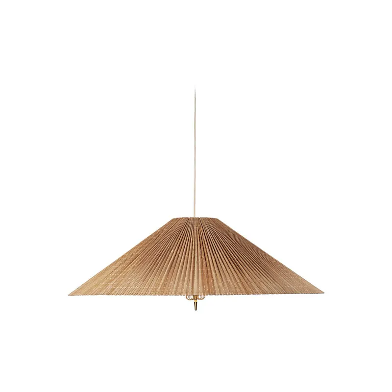 Lampa wisząca Gubi 1972, mosiądz, klosz z bambusa, Ø 62 cm