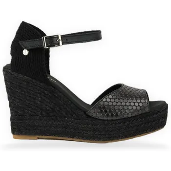 La Valeta Espadrilles Vera Peep Toe Negro