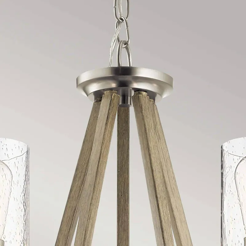 Lampa wisząca Deryn, 5-punktowa, antyczny szary