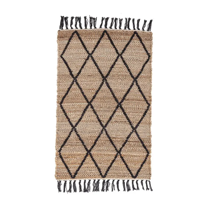 Czarny/w naturalnym kolorze dywan z juty tkany ręcznie 60x90 cm Shaila – Bizzotto
