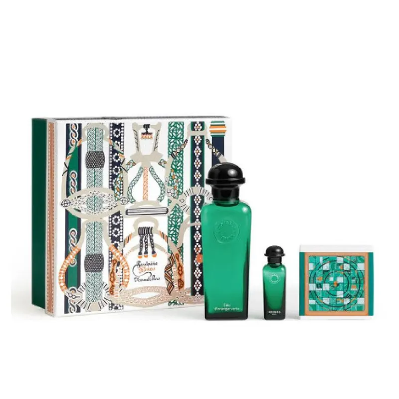 Zestaw upominkowy Hermes Eau d'Orange Verte Woda kolońska dla mężczyzn 100 ml, miniaturowa woda kolońska 7,5 ml i mydło w kostce 50 g