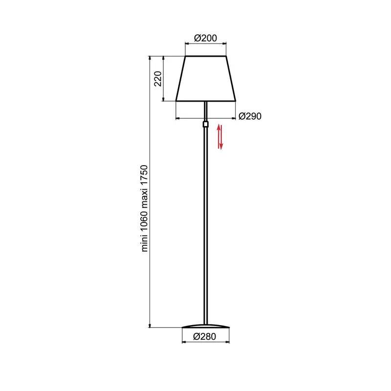 Aluminor Store lampa stojąca, czarna/czarna