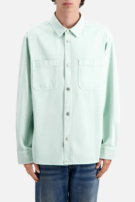 The Kooples Long-sleeved Shirt With Embroidery On The Back Ocean Maat: L | Casual Overhemden Outlet | Heren